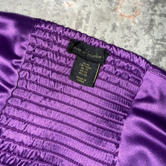 House of Harlow Purple Satin Halter Top XS - Picture 5 of 6